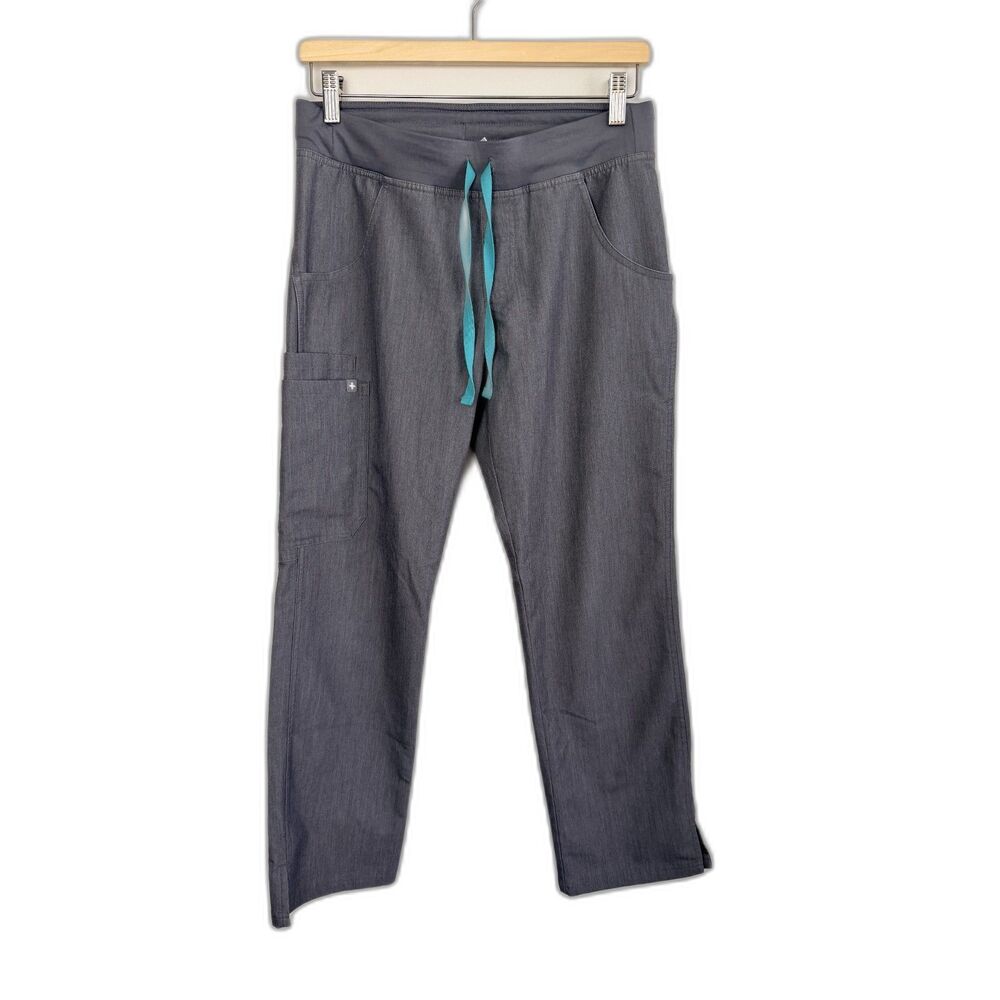 FIGS Kade Cargo Scrub Pants Womens Small Petite Graphite Gray Teal T21004P